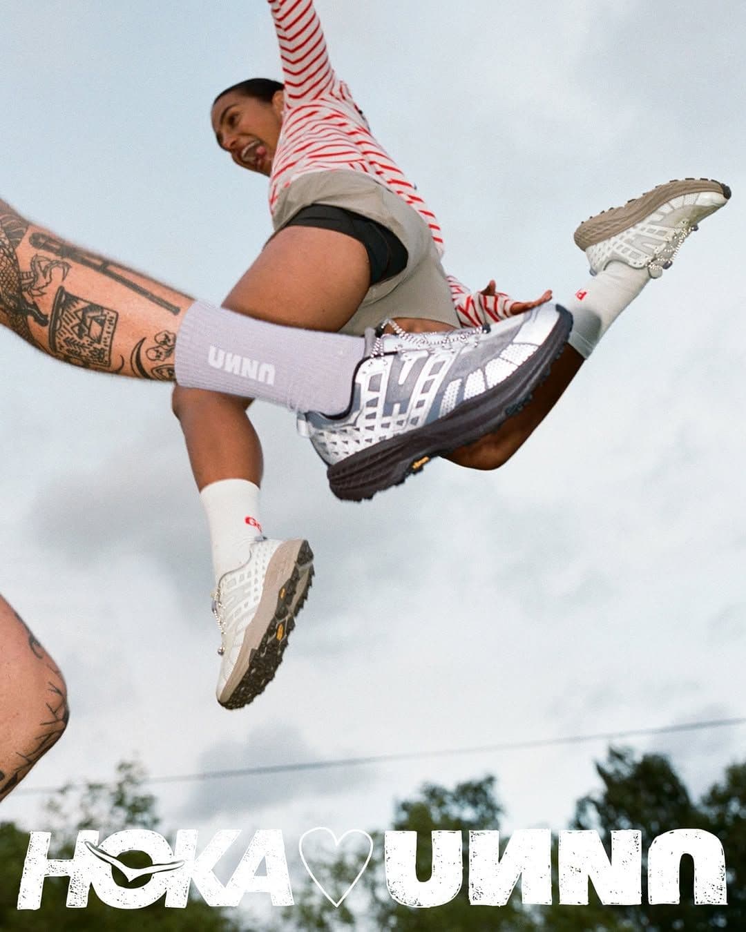 "Person jumping with shoes"